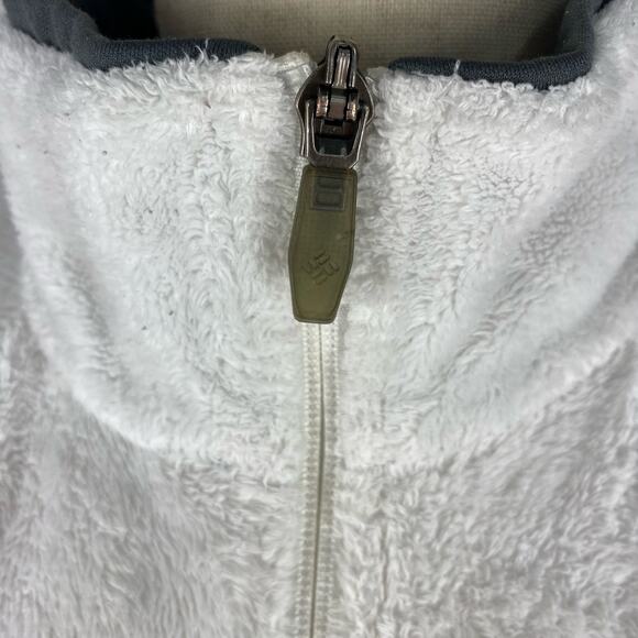Columbia Fast Trek II Jacket Full Zip Soft Fleece White Gray Womens Sz Medium - Picture 6 of 16